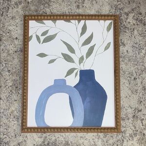 Framed Abstract Botanical Vase Art